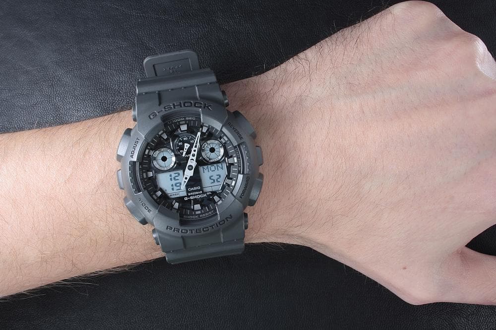 Casio G-Shock Military Grey Camo Camouflage Print Dial Black Watch GA100CF-8ADR - Diligence1International