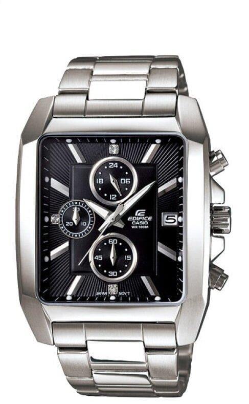 Casio Edifice Rectangle Chronograph Black Dial Men's Stainless Steel Watch EFR-511D-1AV - Diligence1International