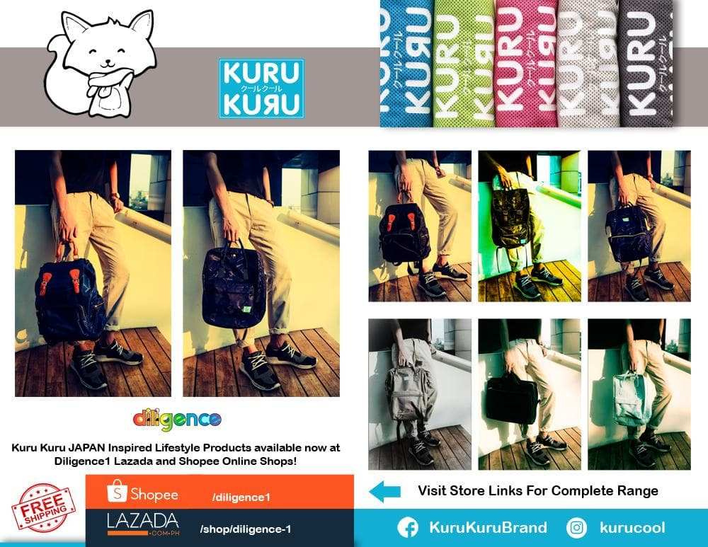 Kuru Kuru クールクール Vitality Medium Backpack Bag + FREE P399 Magic Cooling Towel - Diligence1International