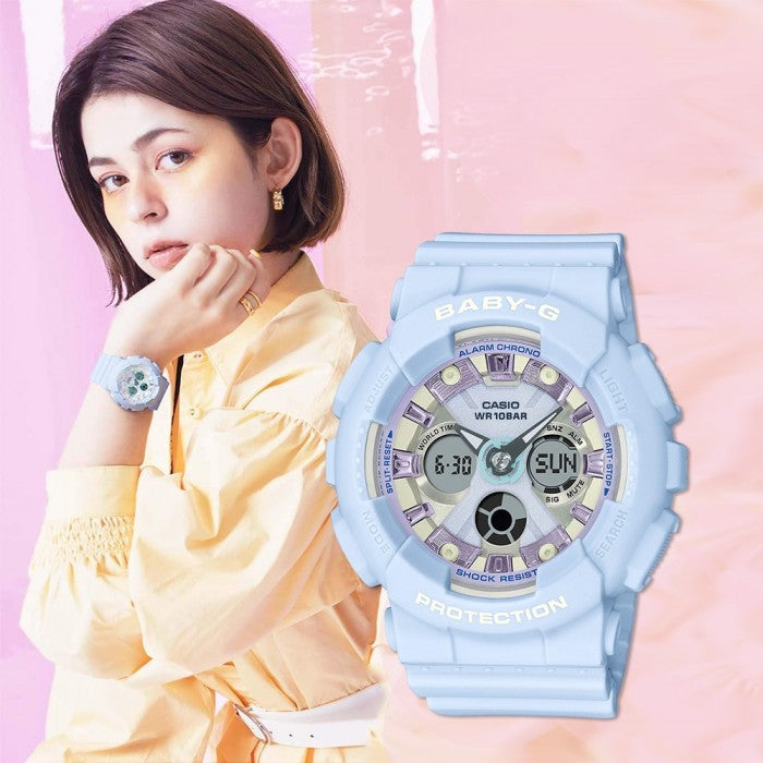 Casio Baby-G Anadigi Icey Pastel Blue Watch BA130WP-2ADR