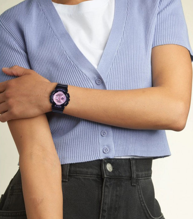 Casio Baby-G BA110 Series Anadigi Pastel Color Black x Pink Dial Watch BA110PL-1ADR