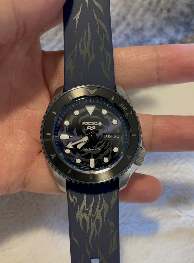 Seiko 5 Sports 100M One Piece x Sabo LE Automatic Men's Watch Blue Dial Rubber SRPH71K1