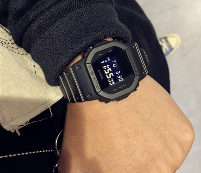 Casio G-Shock Standard Digital ALL Black LCD Nylon Fabric Band Watch DW5600BBN-1DR - Diligence1International