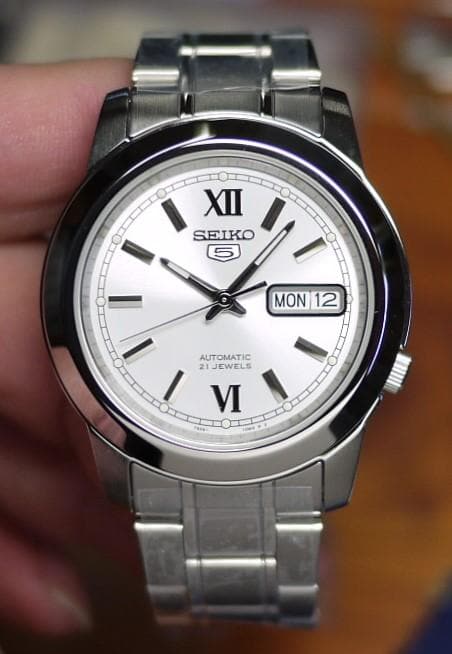 Seiko 5 Classic Silver Dial Couple's Stainless Steel Watch Set SNKL51K1+SYMK23K1 - Diligence1International