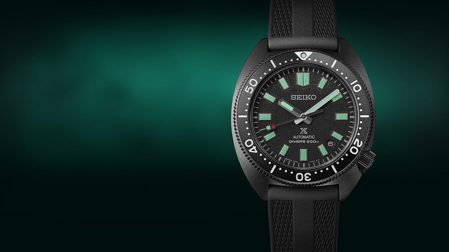 Seiko Prospex LE Slim Turtle Black Series Night Vision Diver's 1968 Reissue Watch SPB335J1