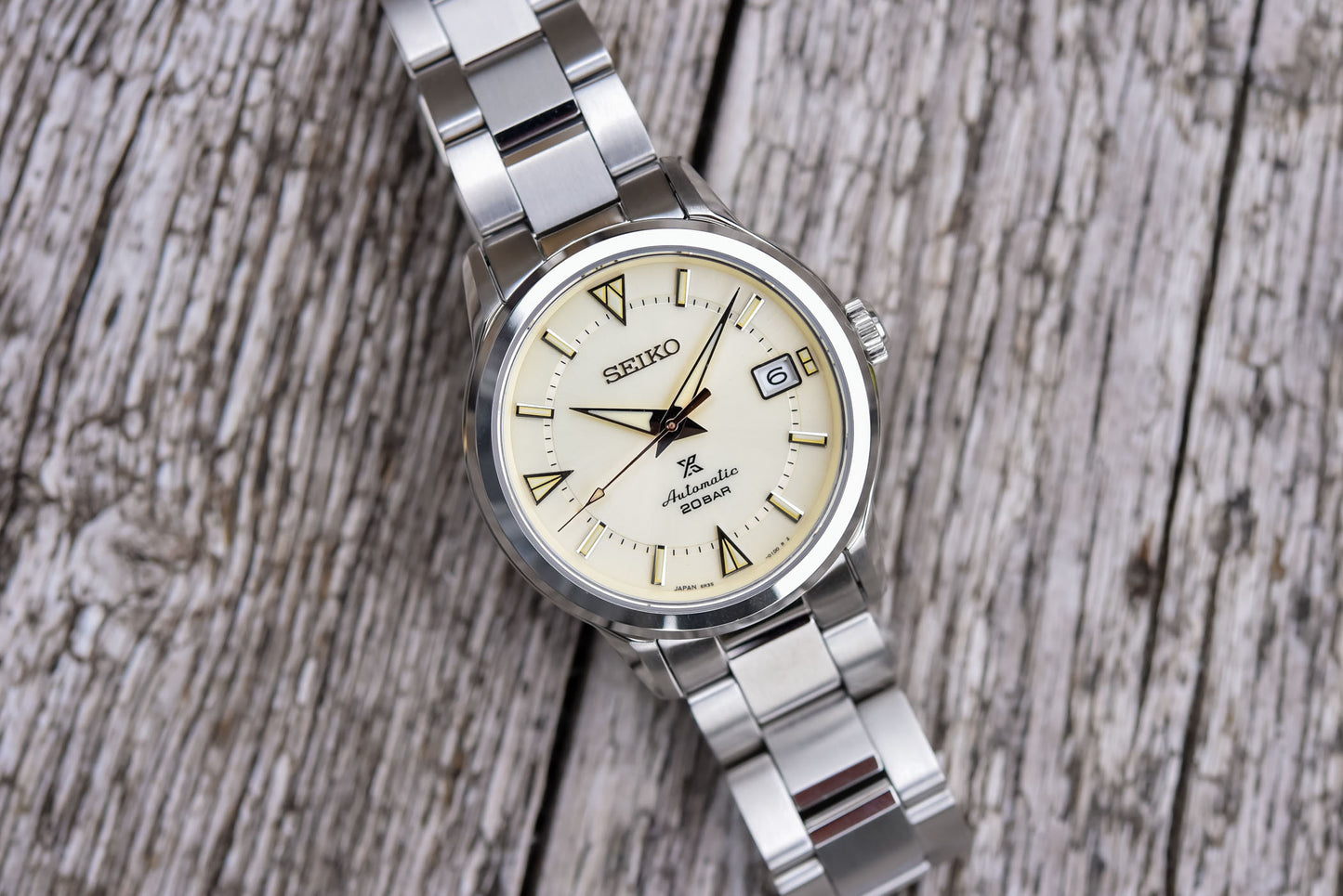 Seiko Japan Made Prospex 1959 Baby Alpinist Silver Cream Men's Stainless Watch SPB241J1