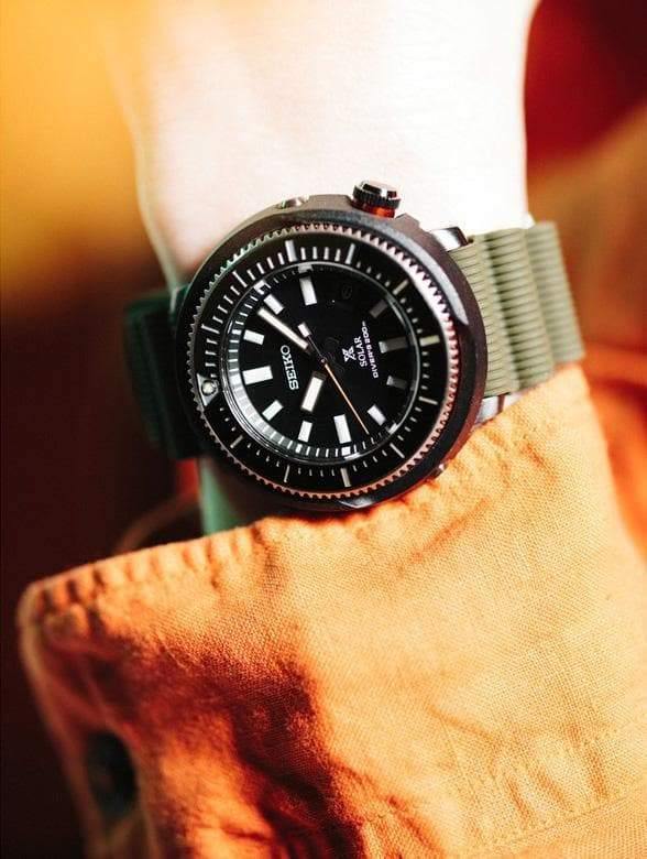 Seiko Street Series Solar Tuna All Green Diver's Men's Watch SNE547P1 - Diligence1International