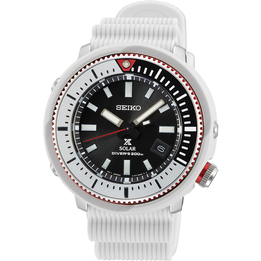 Seiko Street Series Solar Tuna All White Diver's Men's Watch SNE545P1 - Diligence1International