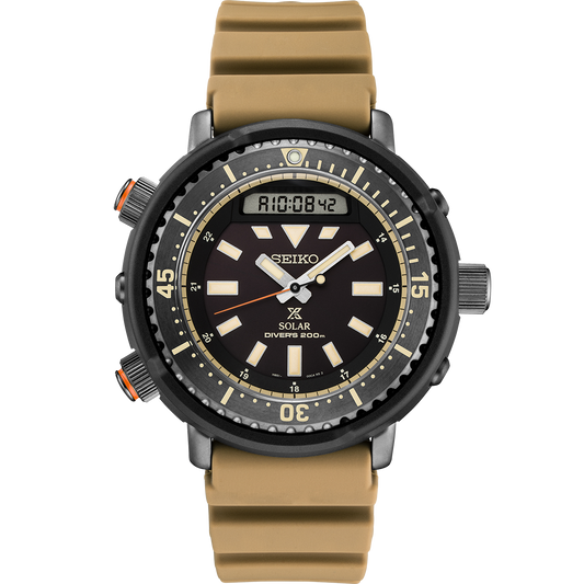 Seiko Urban Safari Series Arnie Solar Tuna Desert Beige Diver's Men's Watch SNJ029P1 - Diligence1International