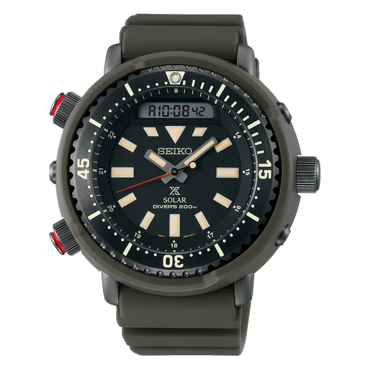 Seiko Urban Safari Series Arnie Solar Tuna Green Diver's Men's Watch SNJ031P1 - Diligence1International