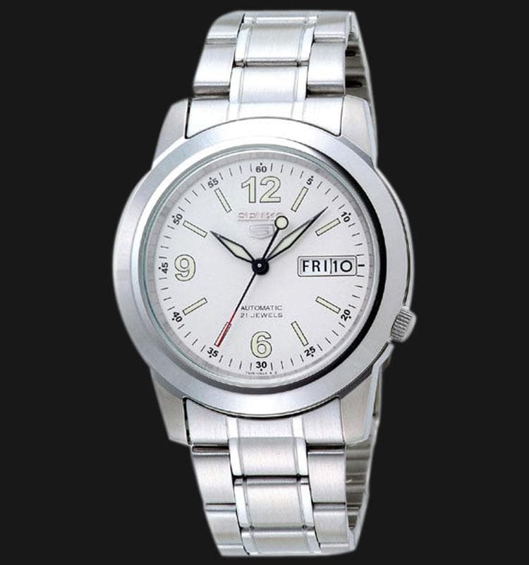 Seiko 5 Classic Men's Size White Dial Stainless Steel Strap Watch SNKE57K1 - Diligence1International