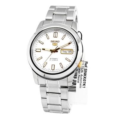 Seiko 5 Classic Men's Size White Dial Stainless Steel Strap Watch SNKK07K1 - Diligence1International