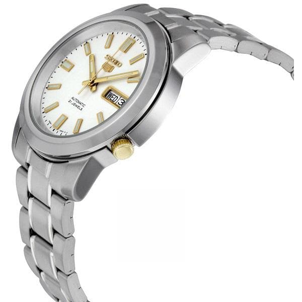 Seiko 5 Classic Men's Size White Dial Stainless Steel Strap Watch SNKK07K1 - Diligence1International