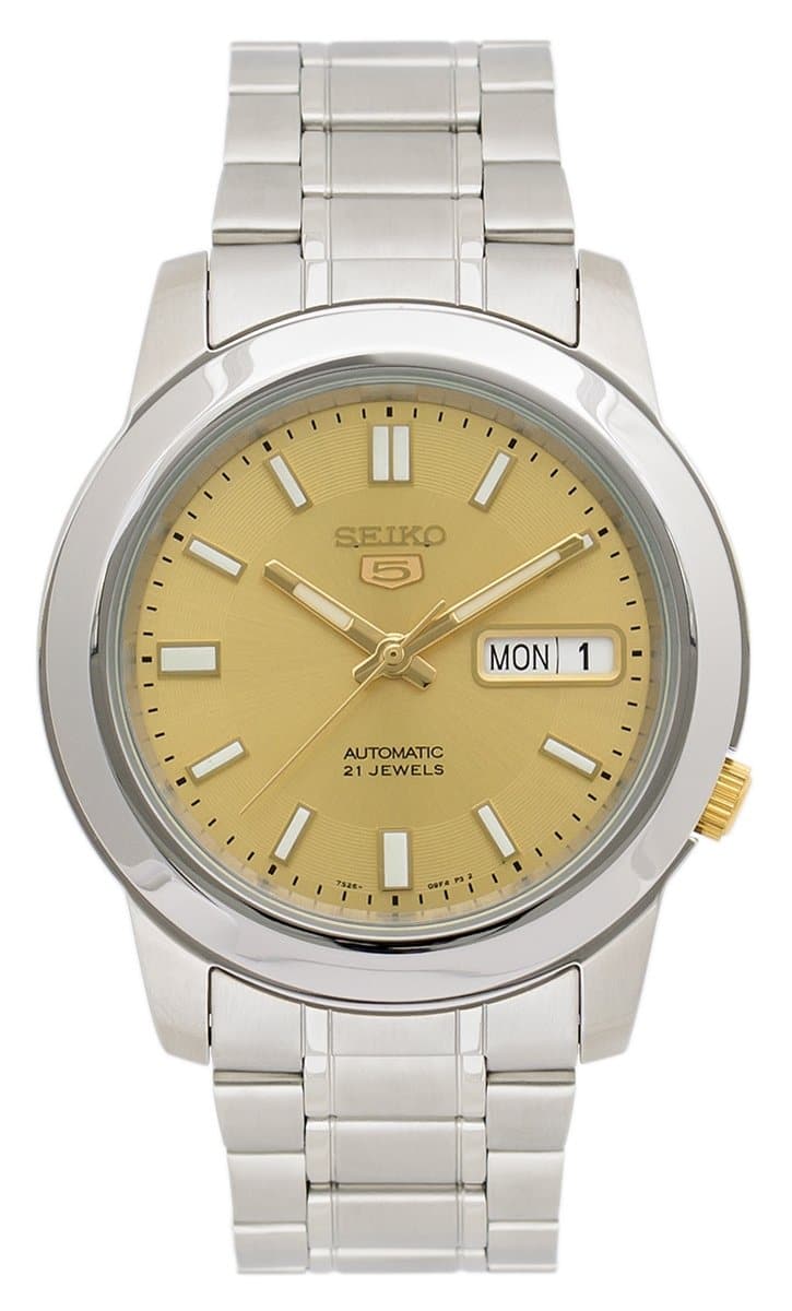 Seiko 5 Classic Men's Size Gold Dial Stainless Steel Strap Watch SNKK13K1 - Diligence1International