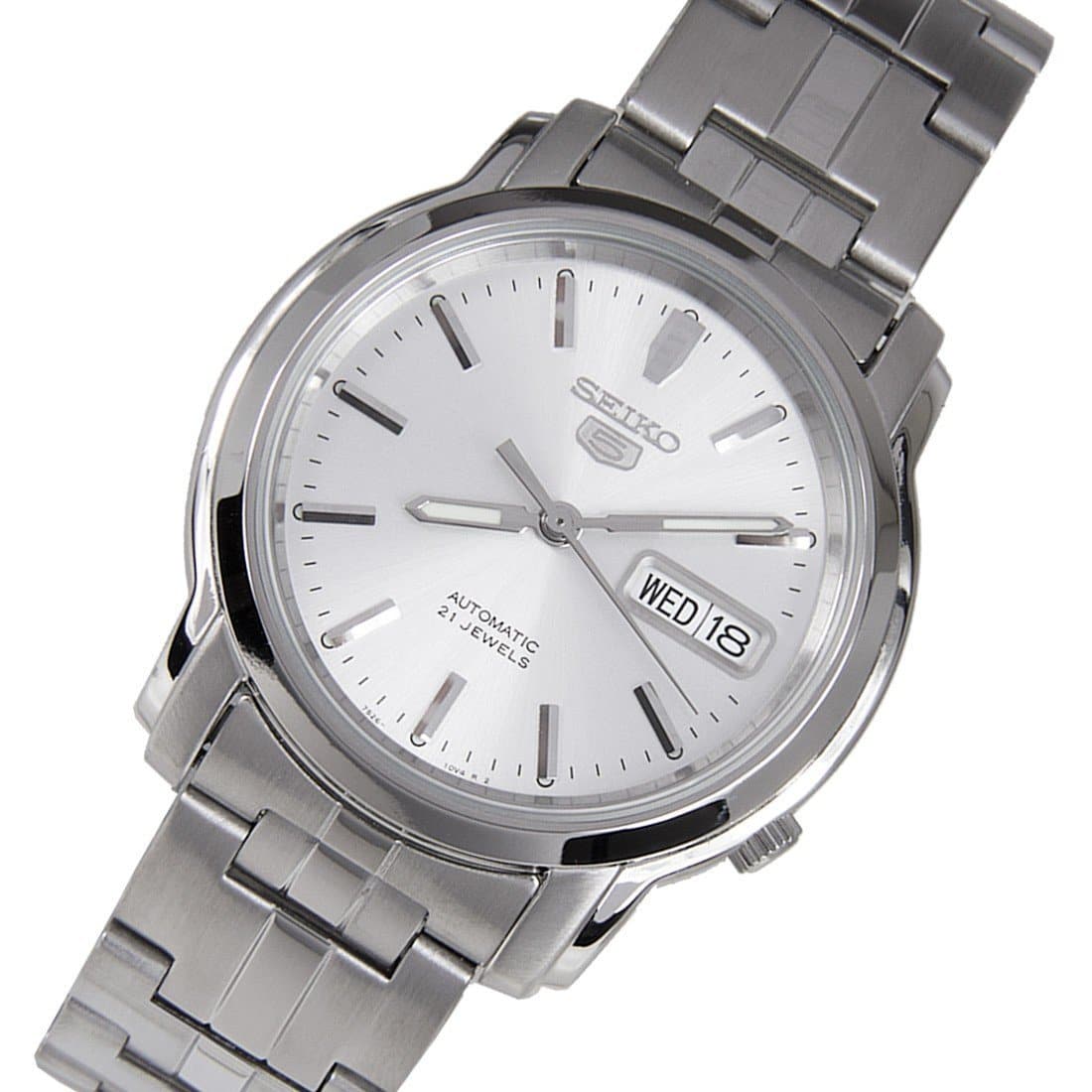 Seiko 5 Classic Men's Size Silver Dial Stainless Steel Strap Watch SNKK65K1 - Diligence1International