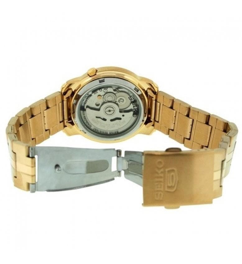Seiko 5 Classic Mens Size Gold Dial & Plated Stainless Steel Strap Watch SNKK76K1 - Diligence1International