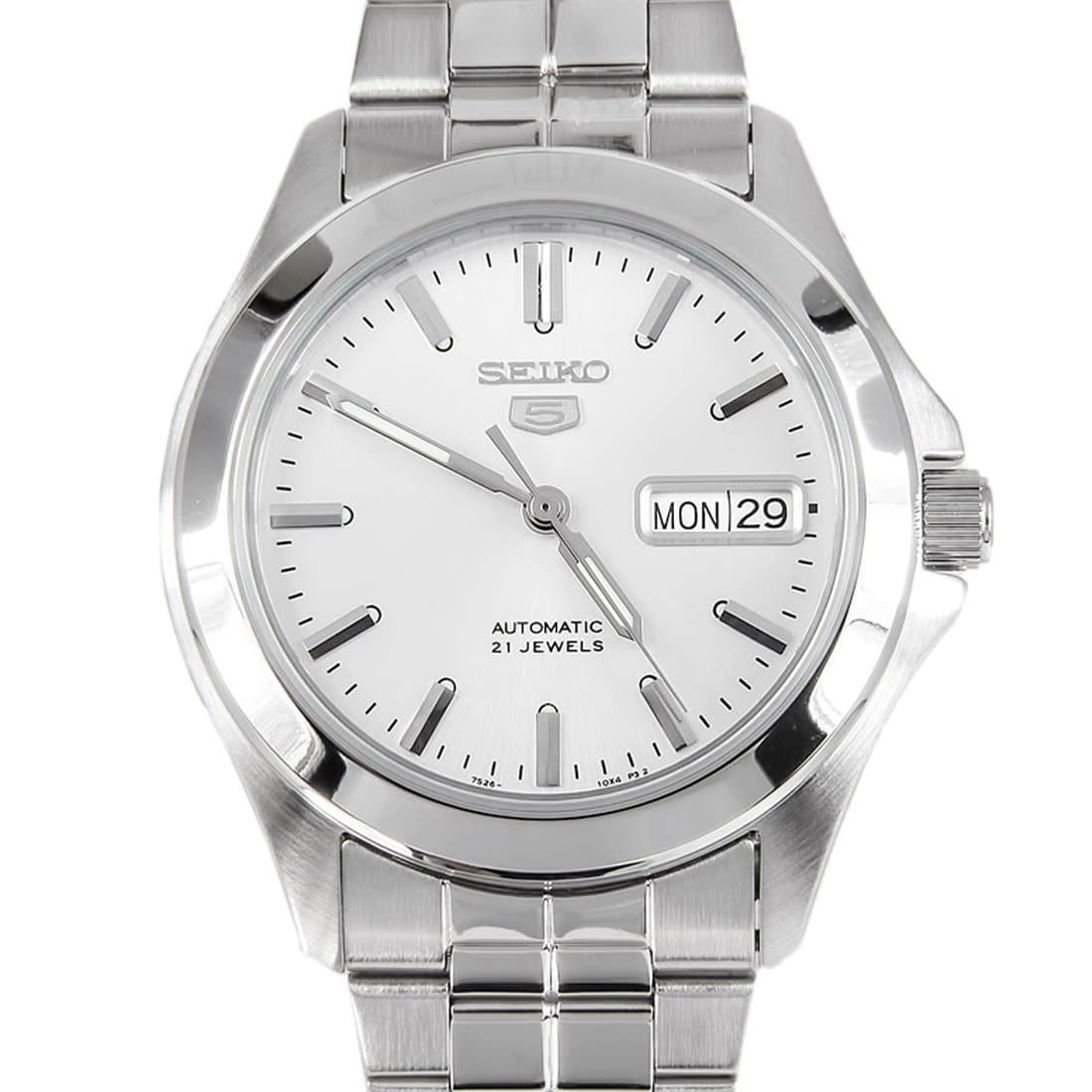 Seiko 5 Classic Men's Size Silver Dial Stainless Steel Strap Watch SNKK87K1 - Diligence1International