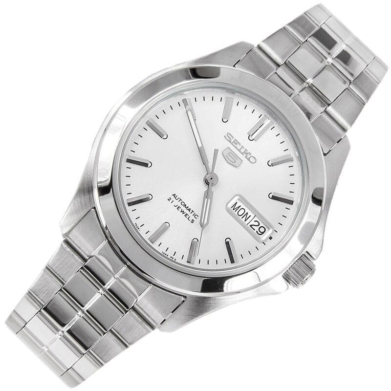 Seiko 5 Classic Men's Size Silver Dial Stainless Steel Strap Watch SNKK87K1 - Diligence1International