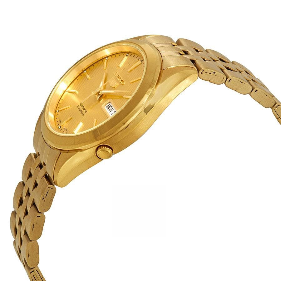 Seiko 5 Classic Mens Size Gold Dial & Plated Stainless Steel Strap Watch SNKK98K1 - Diligence1International