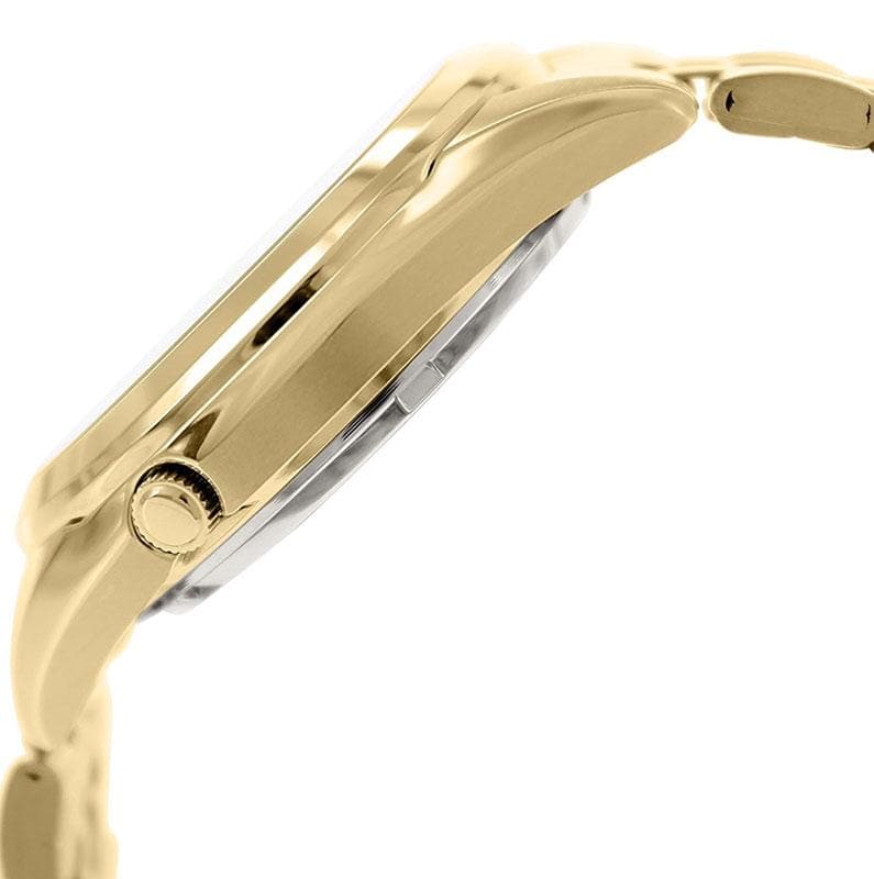 Seiko 5 Classic Mens Size White Dial Gold Plated Stainless Steel Strap Watch SNKL26K1 - Diligence1International
