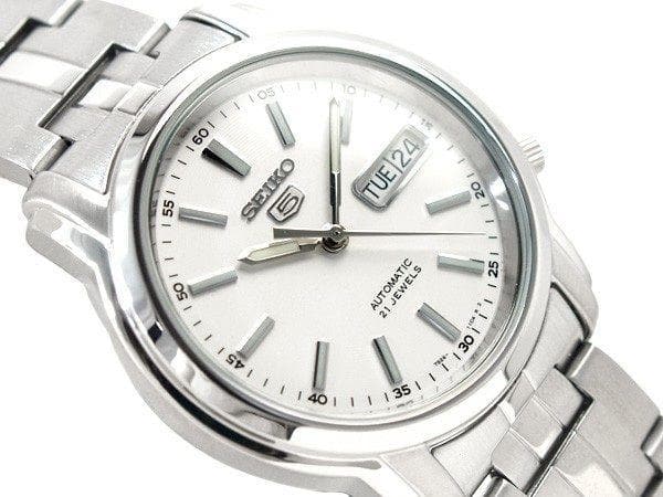 Seiko 5 Classic Men's Size White Dial Stainless Steel Strap Watch SNKL75K1 - Diligence1International