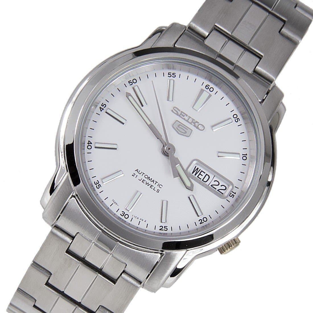 Seiko 5 Classic Men's Size White Dial Stainless Steel Strap Watch SNKL75K1 - Diligence1International