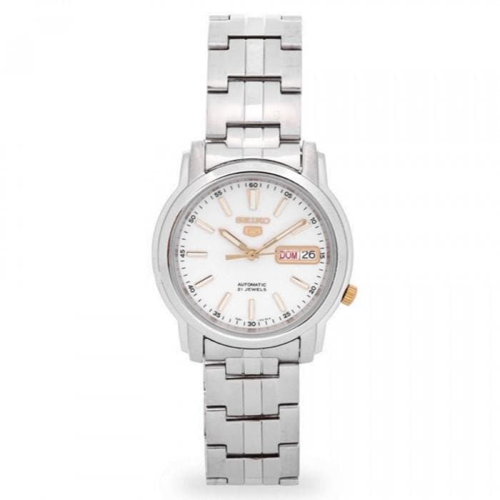 Seiko 5 Classic Men's Size White Dial Stainless Steel Strap Watch SNKL77K1 - Diligence1International