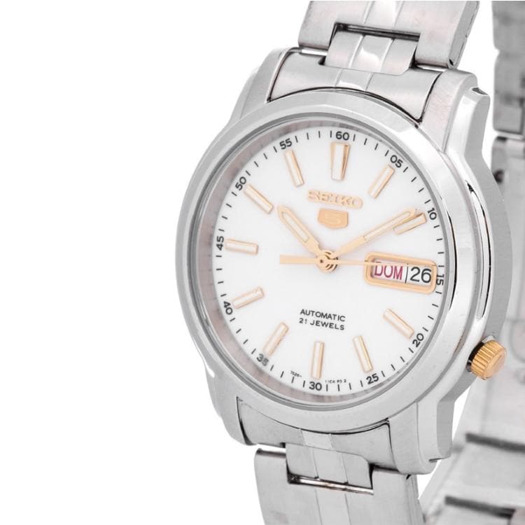 Seiko 5 Classic Men's Size White Dial Stainless Steel Strap Watch SNKL77K1 - Diligence1International