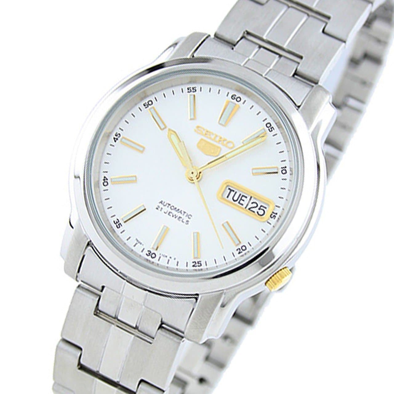 Seiko 5 Classic Men's Size White Dial Stainless Steel Strap Watch SNKL77K1 - Diligence1International