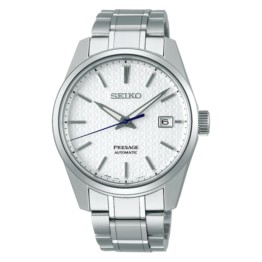 Seiko JAPAN Made Presage Sharp Edged Series Shironeri White Men's Stainless Steel Watch SPB165J1 - Diligence1International
