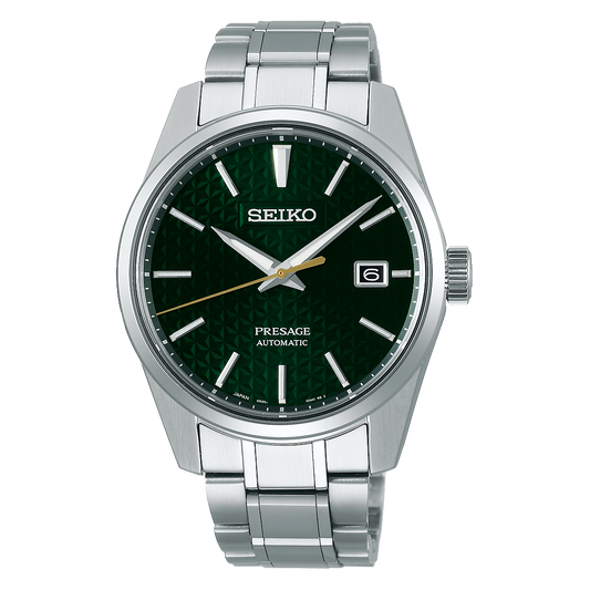 Seiko JAPAN Made Presage Sharp Edged Series Tokiwa Green Men's Stainless Steel Watch SPB169J1 - Diligence1International