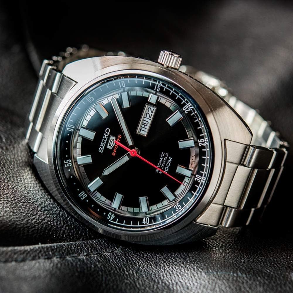 Seiko 5 Sports 100M Black Helmet Turtle Automatic Men's Stainless Steel Watch SRPB19K1 - Diligence1International