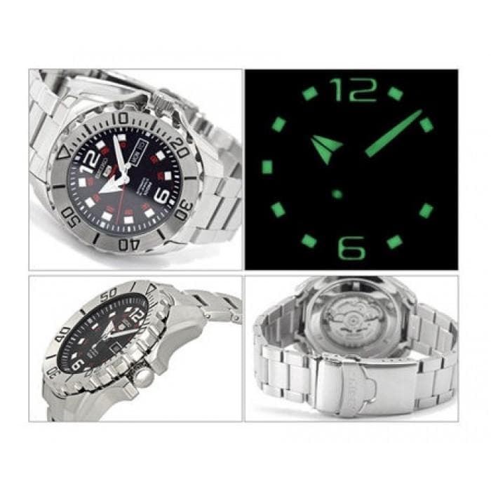 Seiko 5 Sports Black Dial Mini Baby Monster Men's Stainless Strap Watch SRPB33K1 - Diligence1International