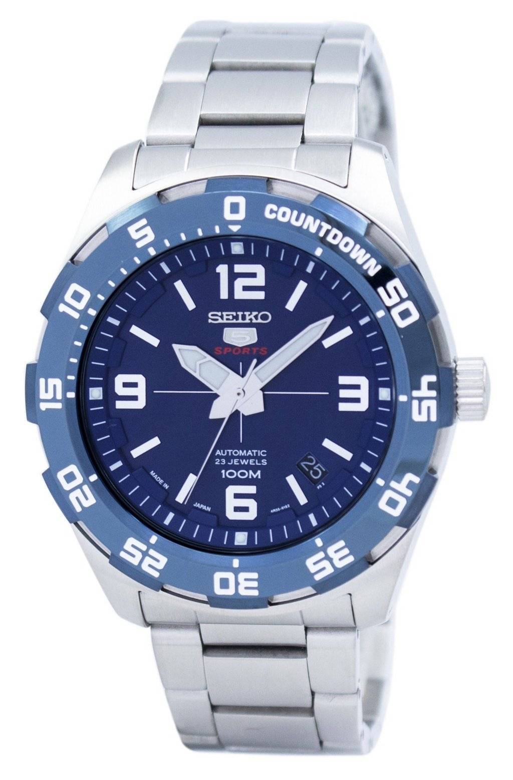 Seiko 5 Sports Japan Made 100M Automatic Men's Watch Blue Dial SRPB85J1 - Diligence1International
