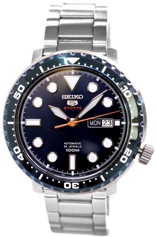 Seiko 5 Sports Bottle Cap 100M Blue Dial Blue Bezel Men's Watch SRPC63K1 - Diligence1International