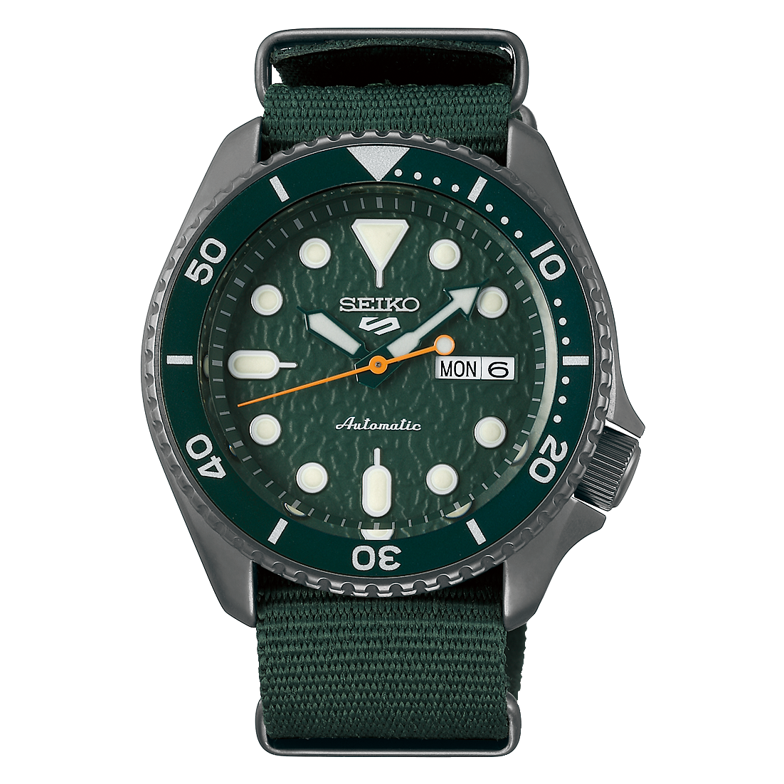 NEW Seiko 5 Sports 100M Automatic Men's Watch Avocado All Green Nylon Strap SRPD77K1 - Diligence1International