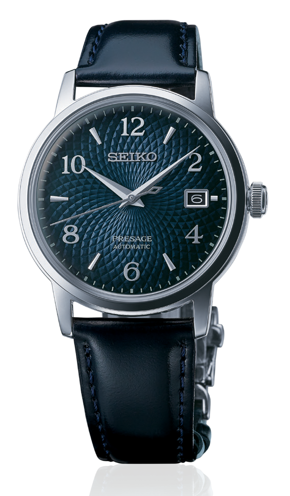 Seiko Presage Cocktail Time Manhattan Blue Men's Leather Strap Watch SRPE43J1 - Diligence1International