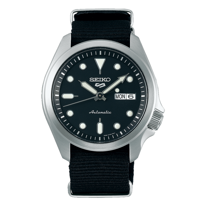 NEW Seiko 5 Sports 100M Automatic Men's Watch Black Nylon Strap SRPE67K1 - Diligence1International