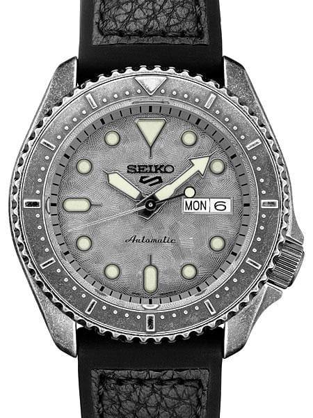 NEW Seiko 5 Sports 100M Automatic Grey Doomsday Bezel Dial Men's Black Leather Strap Watch SRPE79K1 - Diligence1International