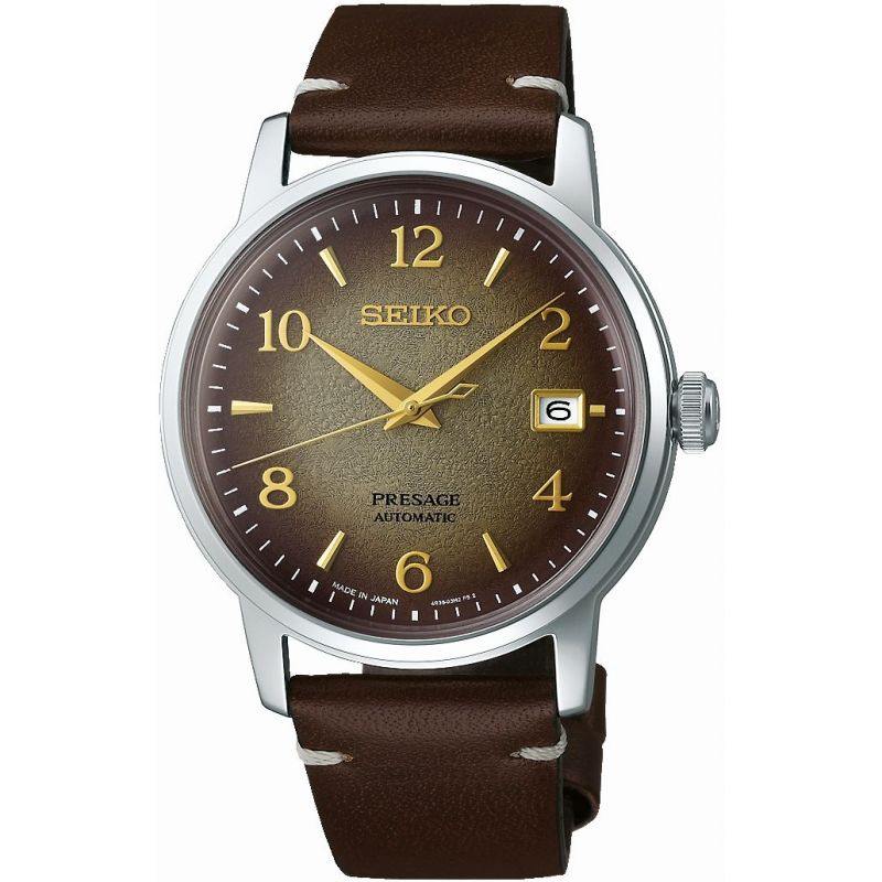 Seiko Presage LE Cocktail Time Hojicha Brown Men's Leather Strap Watch SRPF43J1 - Diligence1International