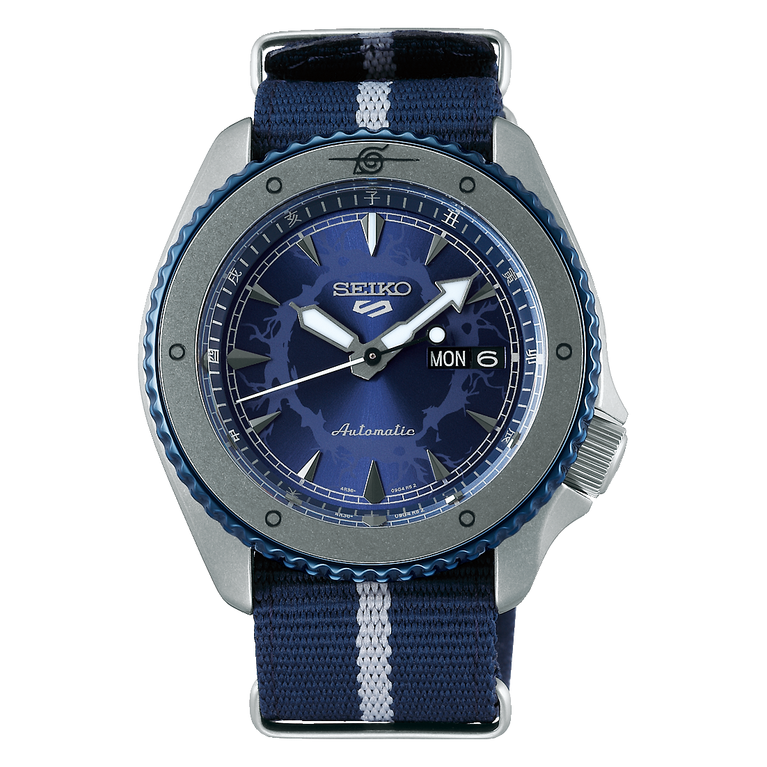 Seiko 5 Sports 100M Naruto LE Sasuke Uchiha Automatic Men's Watch Blue Dial Nylon Strap SRPF69K1 - Diligence1International
