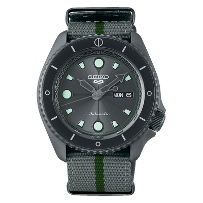 Seiko 5 Sports 100M Naruto LE Shikamaru Automatic Men's Watch Grey Dial Nylon Strap SRPF75K1 - Diligence1International