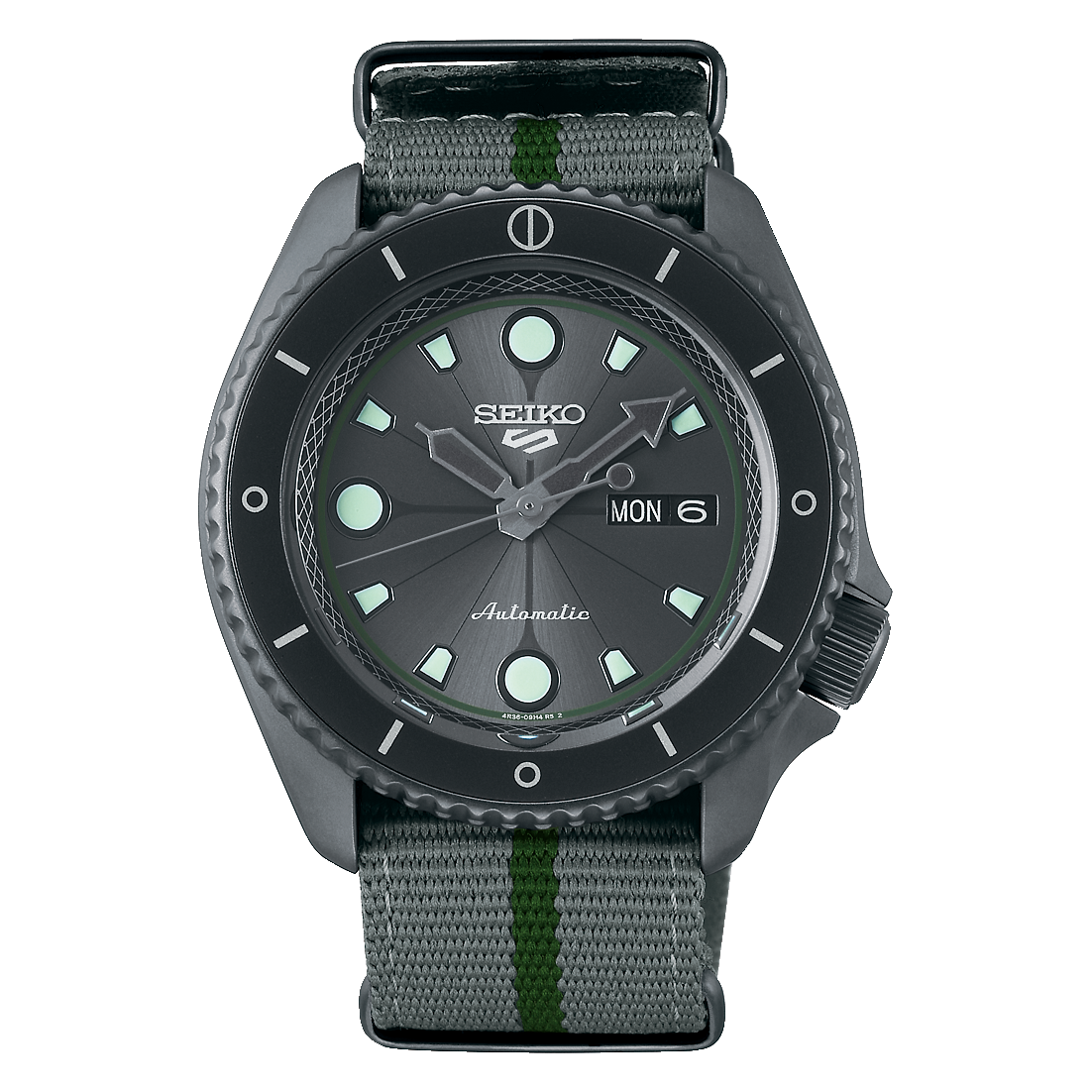Seiko 5 Sports 100M Naruto LE Shikamaru Automatic Men's Watch Grey Dial Nylon Strap SRPF75K1 - Diligence1International