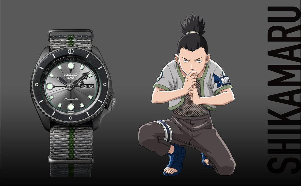 Seiko 5 Sports 100M Naruto LE Shikamaru Automatic Men's Watch Grey Dial Nylon Strap SRPF75K1 - Diligence1International