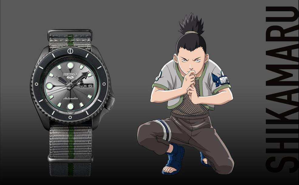Seiko 5 Sports 100M Naruto LE Shikamaru Automatic Men's Watch Grey Dial Nylon Strap SRPF75K1 - Diligence1International
