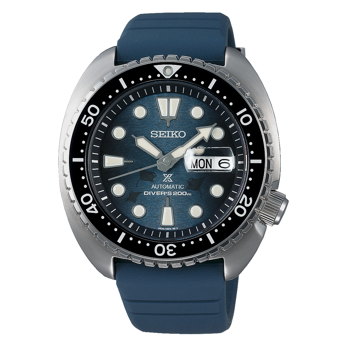 Seiko SE Save the Ocean Dark Manta Ray King Turtle Diver's Men's Rubber Strap Watch SRPF77K1 - Diligence1International
