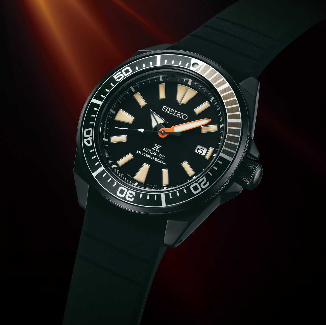 Seiko Black Samurai LE Prospex Diver's Men's Rubber Strap Watch SRPH11K1
