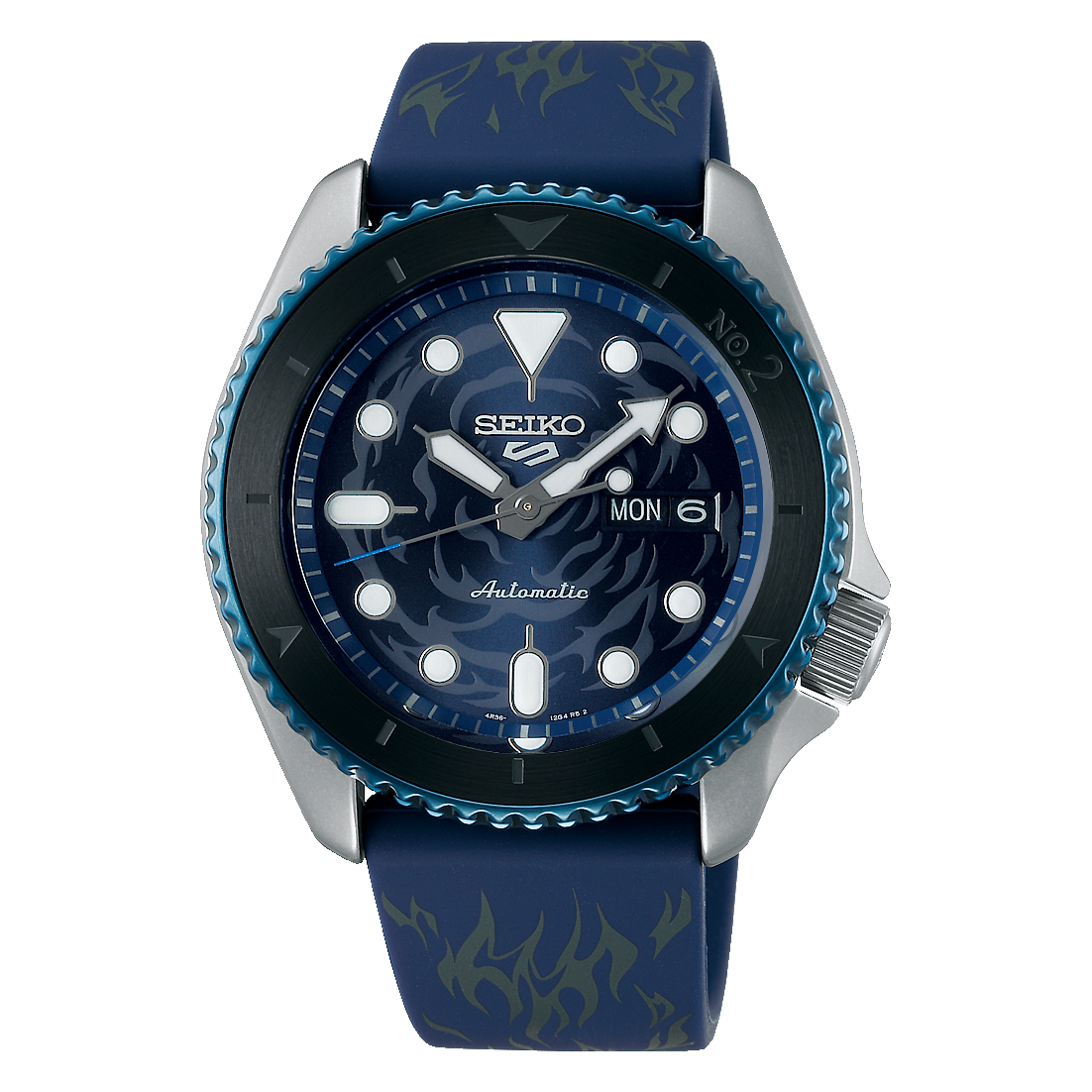 Seiko 5 Sports 100M One Piece x Sabo LE Automatic Men's Watch Blue Dial Rubber SRPH71K1