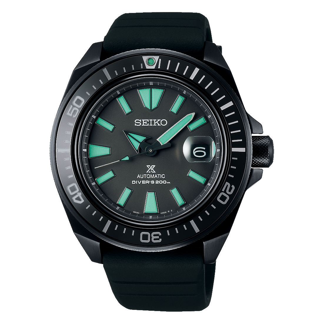 Seiko Prospex LE Black Series Night Vision Samurai Rubber Strap Watch SRPH97K1