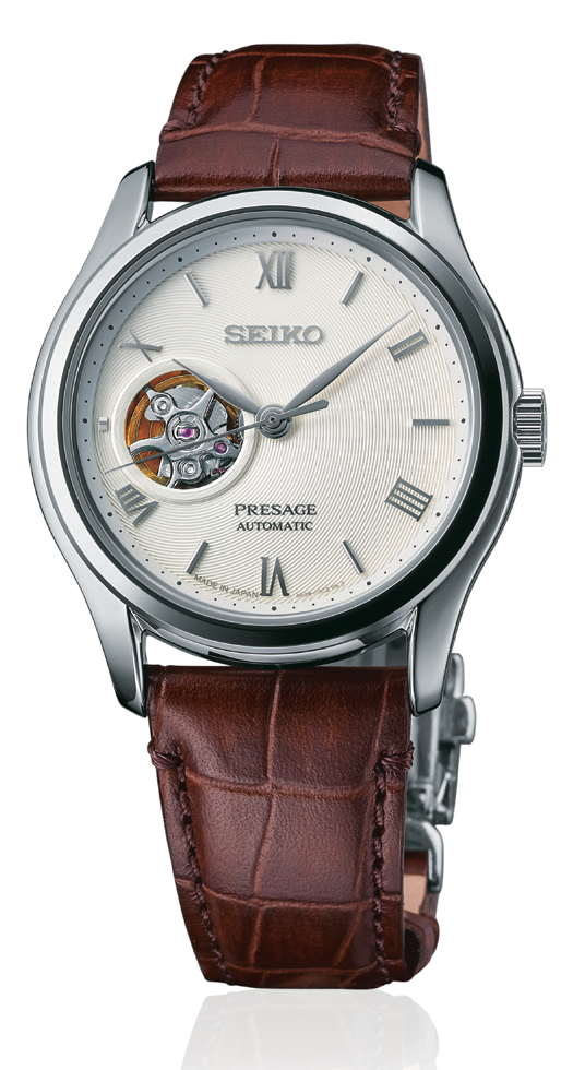 Seiko Presage Karesansui White Open Heart Men's Brown Leather Strap Watch SSA413J1 - Diligence1International